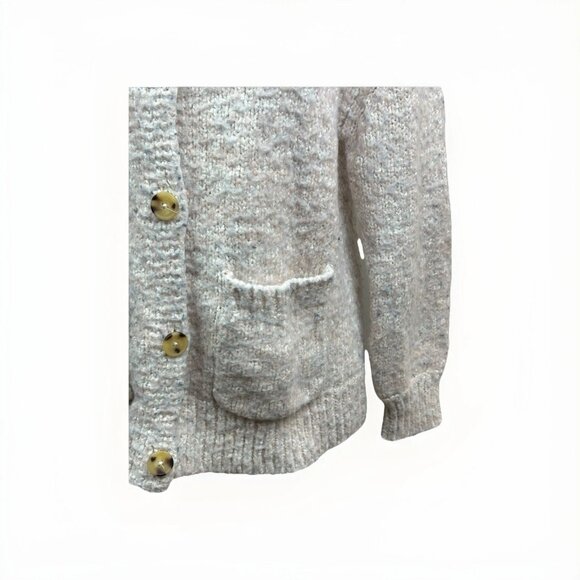 Free People Speckled Knit Cardigan Ivory XS Boho Cable Knit Sweater Worn Once - Picture 3 of 10